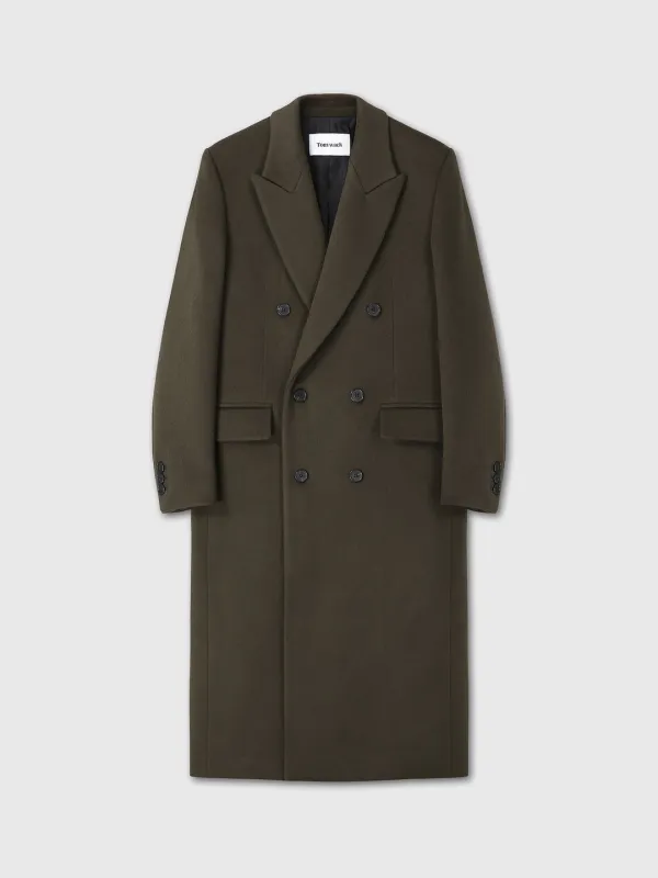 (2026/09/16 12:00 Open) (W) WOOL TAILORED DOUBLE-BREASTED MAXI COAT_ KHAKI DARK BROWN