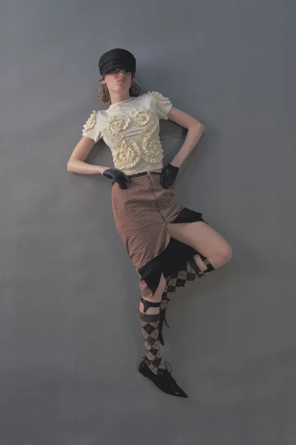 PF26 IVORY FRILL CROPPED JERSEY TOP