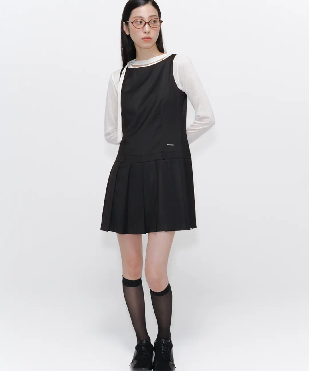 미세키서울 Pleats one piece BLACK 상품 이미지 2
