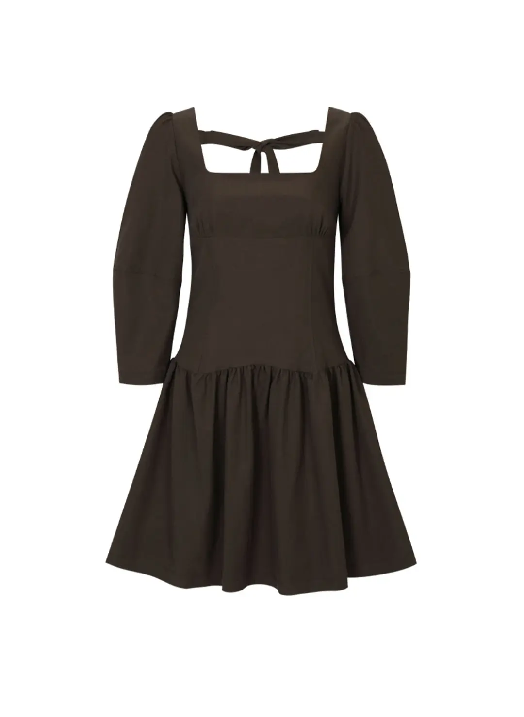 루루서울 Ribbon Tie Classic Dress (Brown) 상품 이미지 3