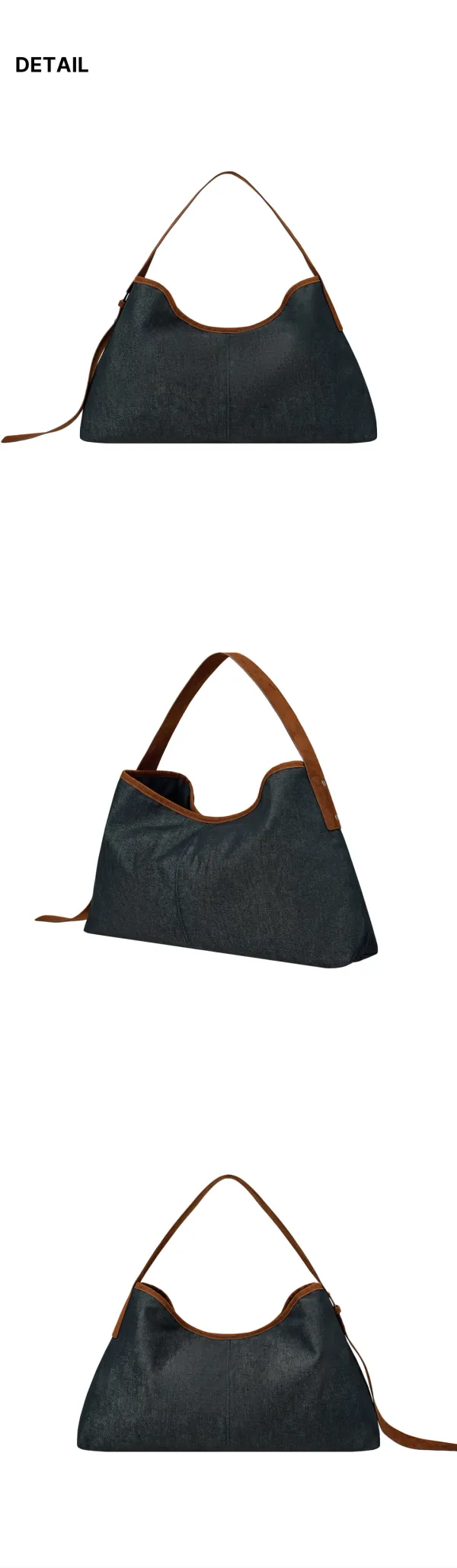 DENIM SLOUCH SHOULDER BAG-INDIGO