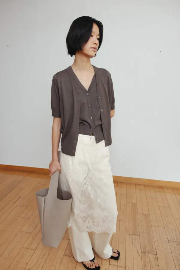 Mesh lace skirt (ivory)