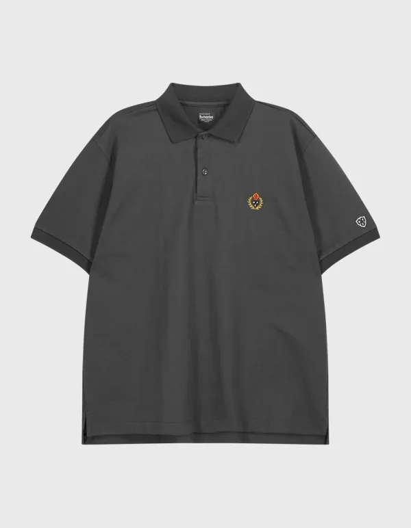 CREST PIQUE SHIRT / Charcoal