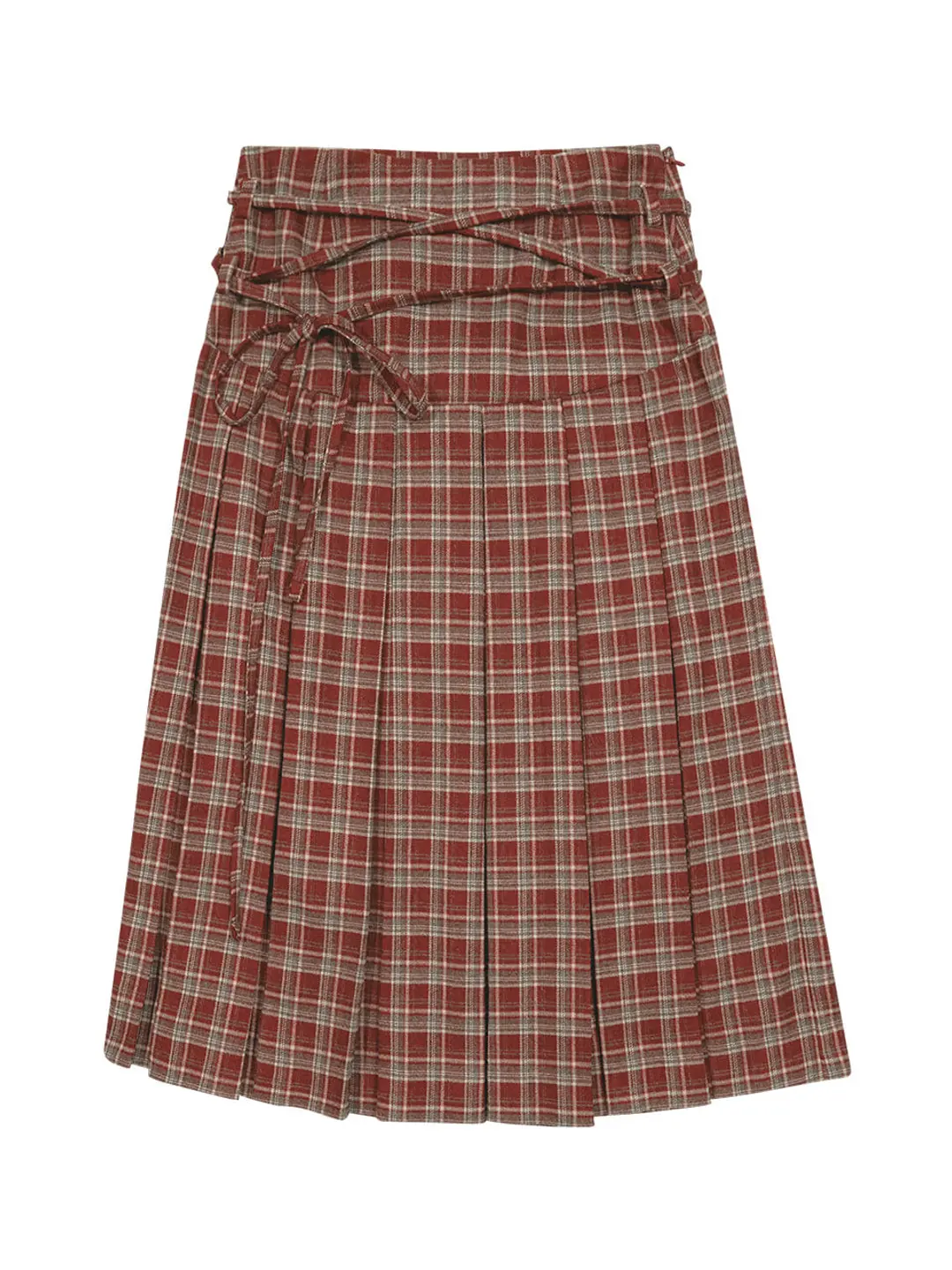 마가린핑거스 STRING PLEATS SKIRT (DARK RED) 상품 이미지 3