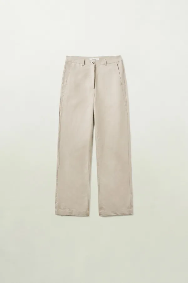 Linefall linen pants (Beige)