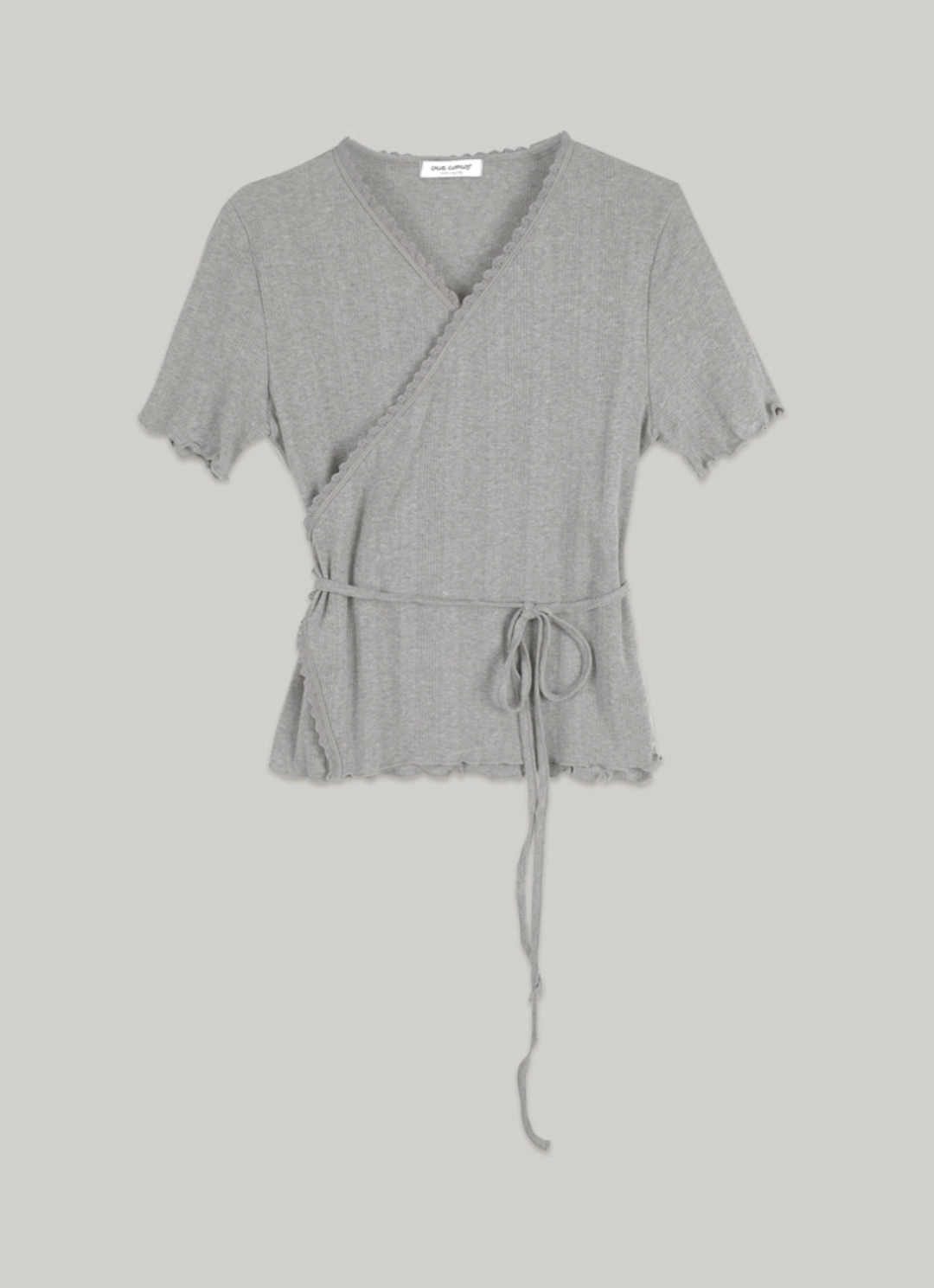 아워코모스 comos 1465 lace detail wrap t-shirt (gray) 상품 이미지 1