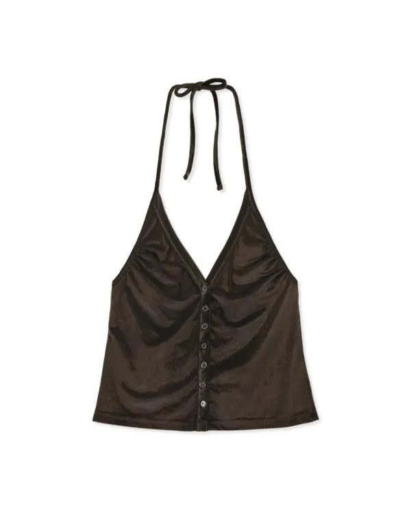 VELVET BUTTON BUSTIER (2color)
