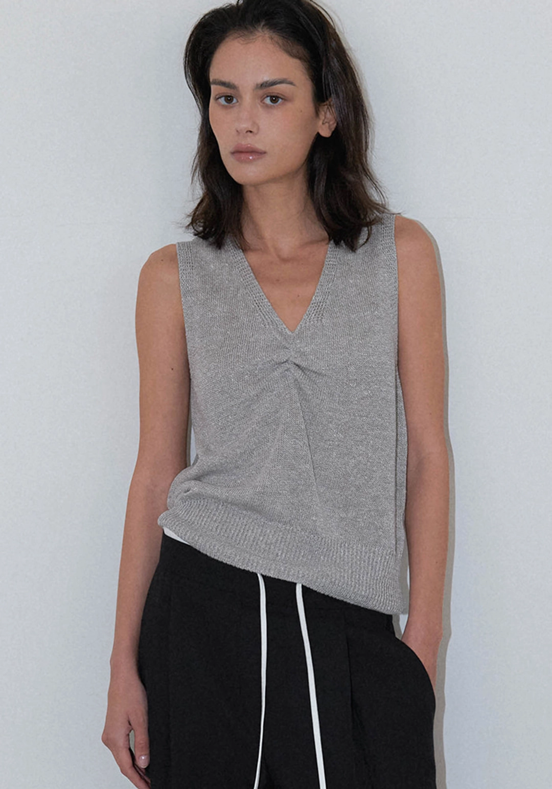 이브세이지 Shirring knit top (Grey) 상품 이미지 2