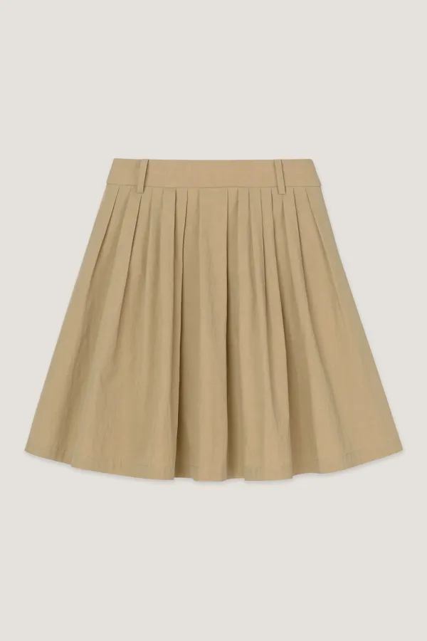 BOROMWAT Flared mini skirt (Beige)