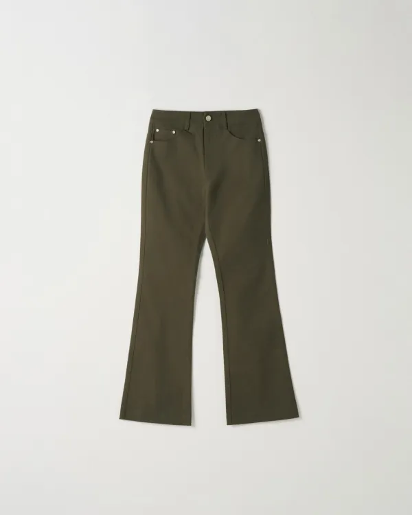Slim Bootcut Pants [KHAKI]
