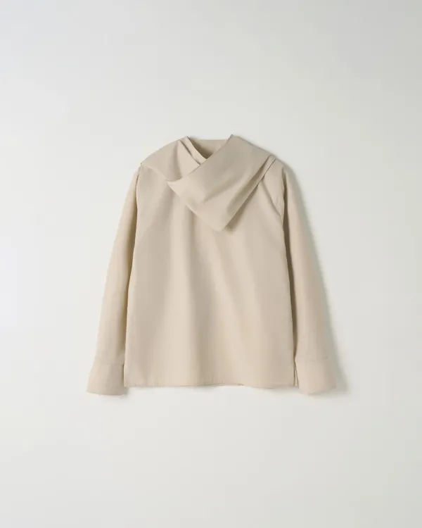 Tie-Neck Blouse [GREY BEIGE]