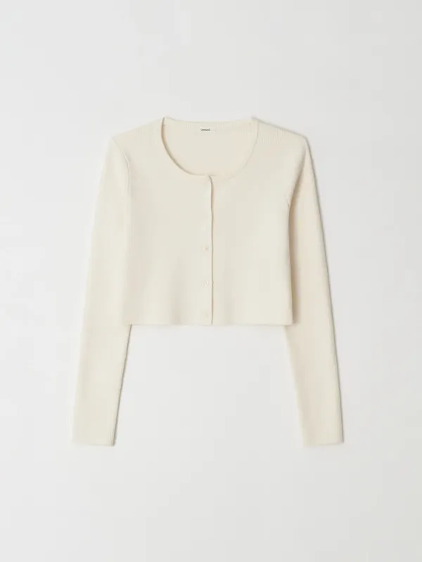 Round Knit Cardigan (Cream)