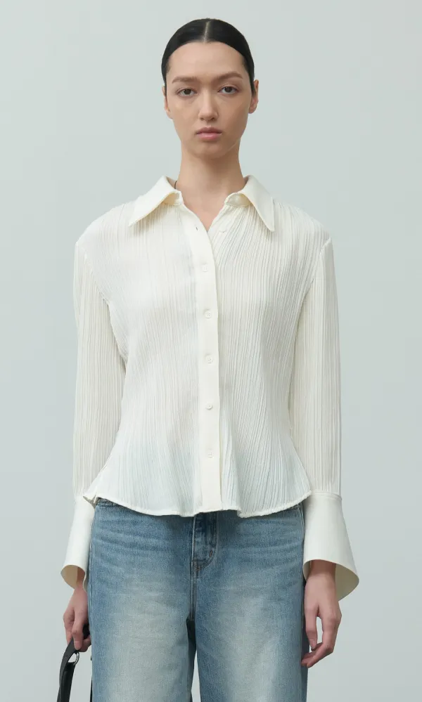 Ziggle Peplum Shirt_Sharp Ivory