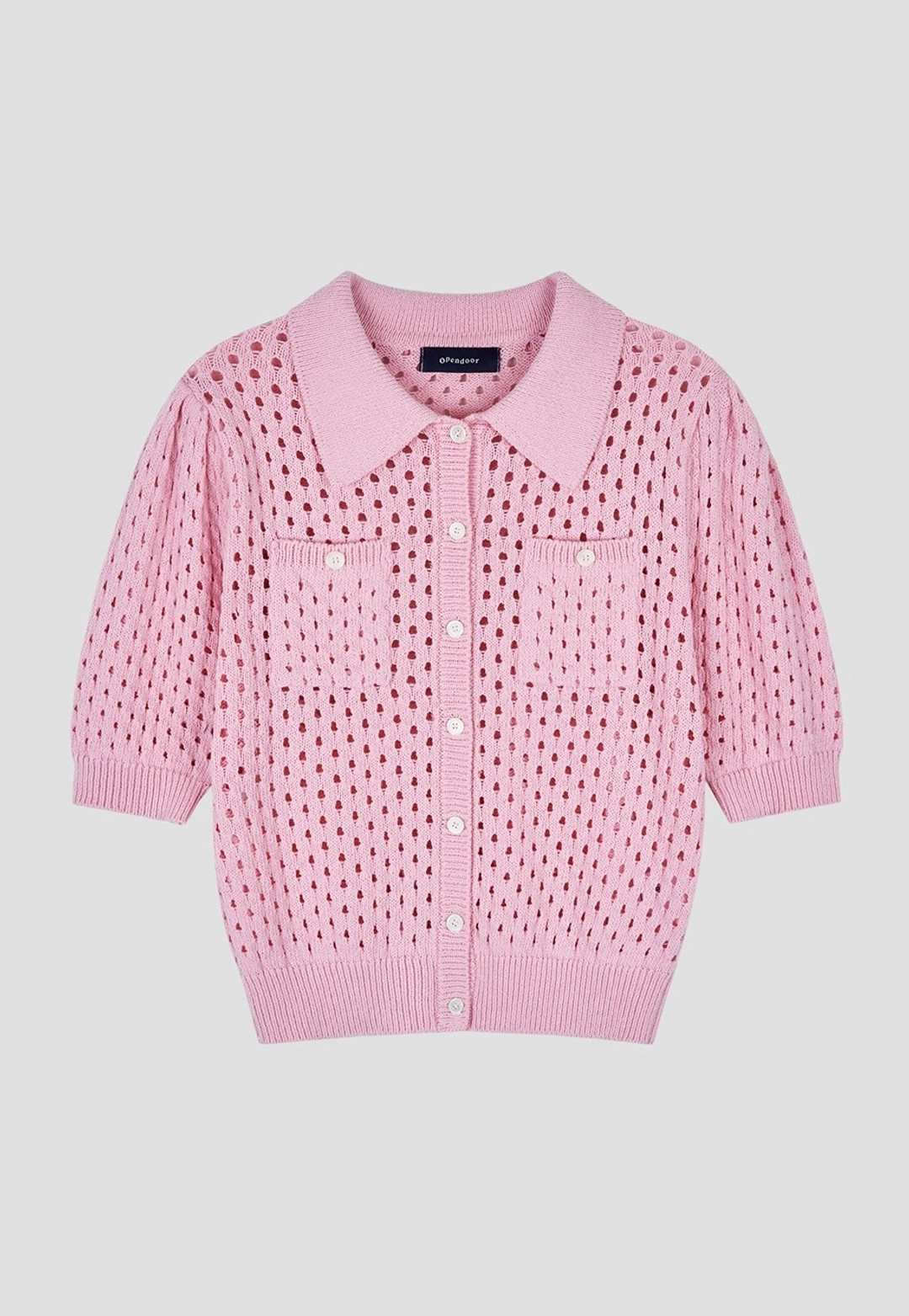 오픈도어 Hole in twide knit Pink 상품 이미지 1