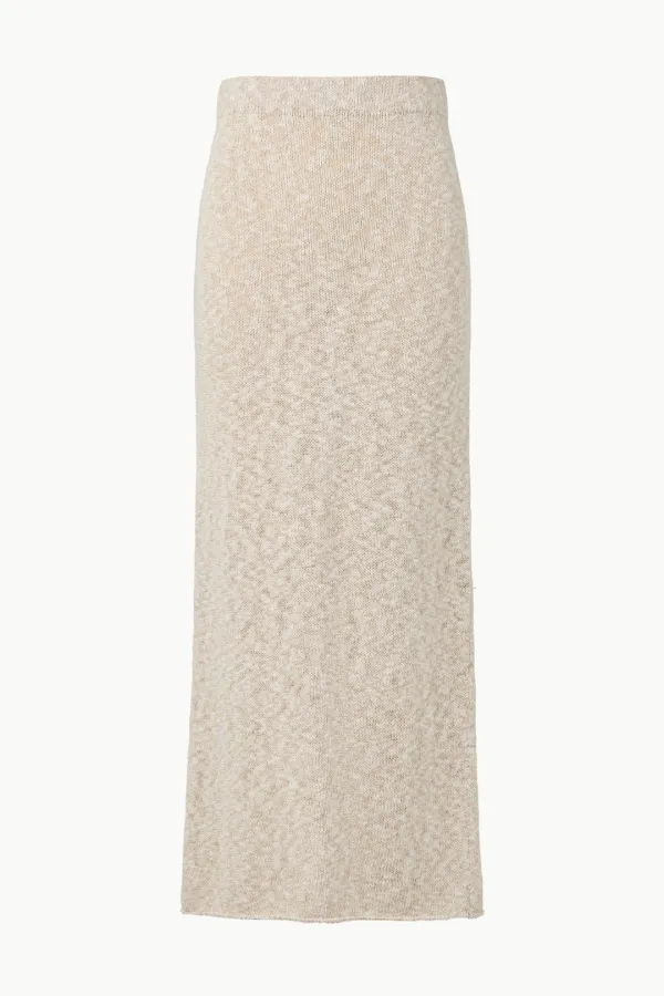 H-line Knitted Skirt, Melange Beige