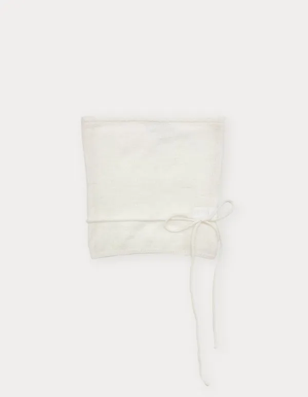 See-Through Knit Bustier Top - Ivory