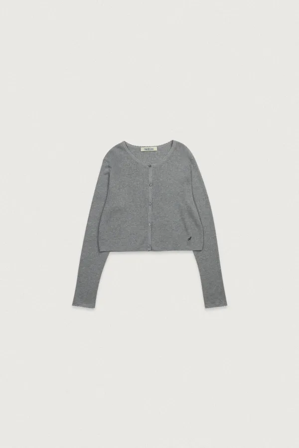 VISCOSE RIBBED CARDIGAN