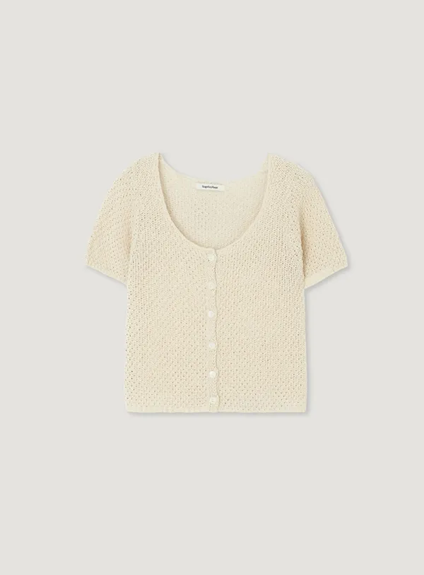 RAVE PUNCHING CARDIGAN_NATURAL BEIGE