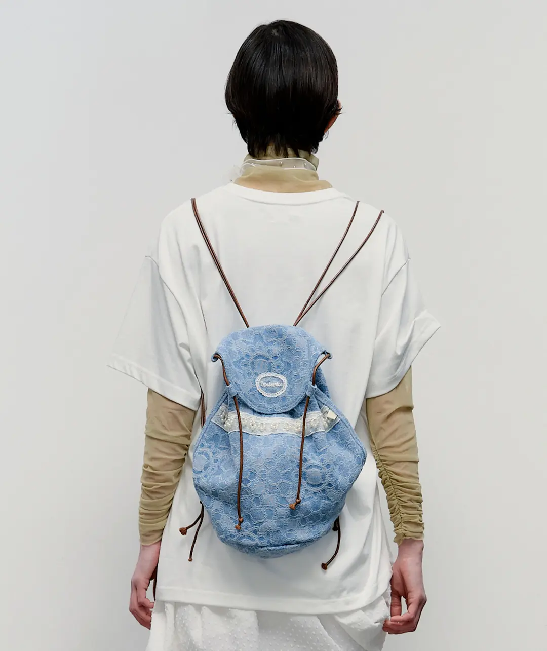 타입서비스 Pearl Trim Denim Bag [Blue] 상품 이미지 2