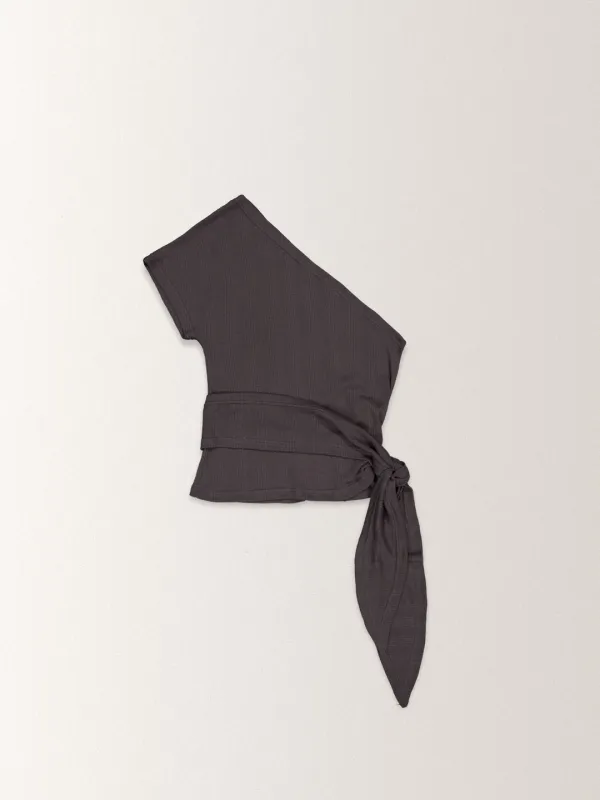 SUMMER DIAGONAL TOP [ CHARCOAL ]
