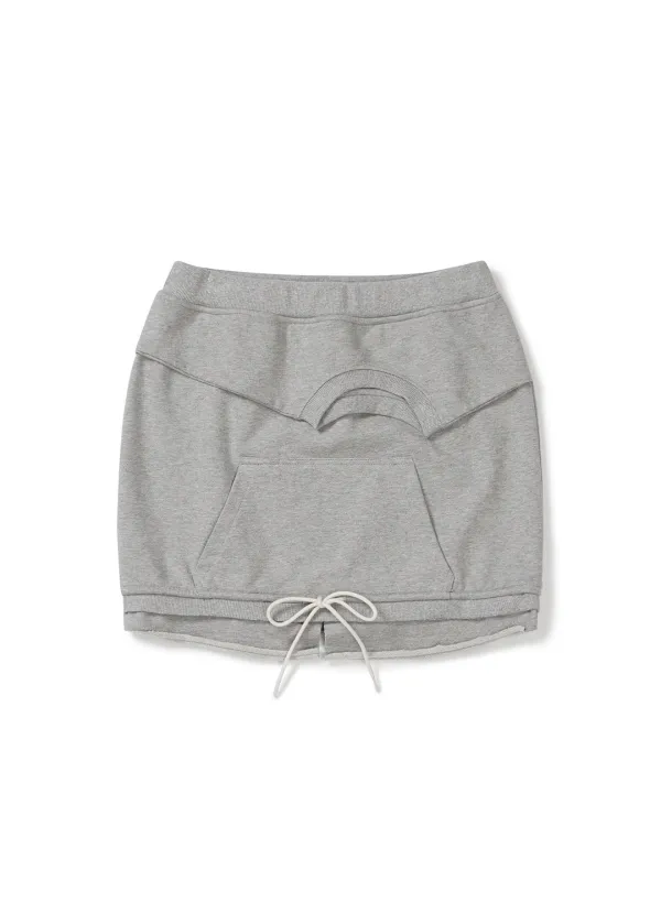 NECK-LINE SWEAT SKIRT (MELANGE GREY)
