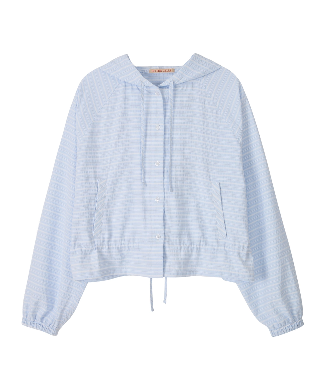 비터셀즈 Cindy Hoodie Crop Shirt Jacket-Light Blue 상품 이미지 1