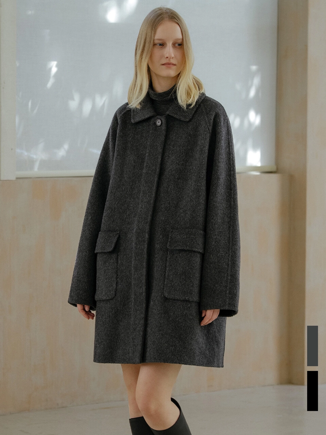 노운베러 Handmade raglan wool half coat [KNFW04CT05]_[2color] 상품 이미지 2