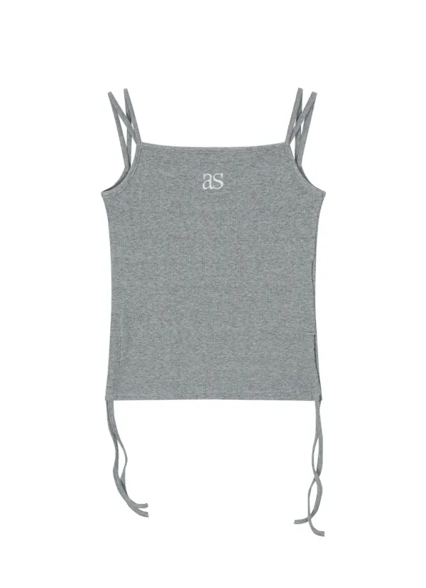LAYER SHIRRING SLEEVELESS / GRAY