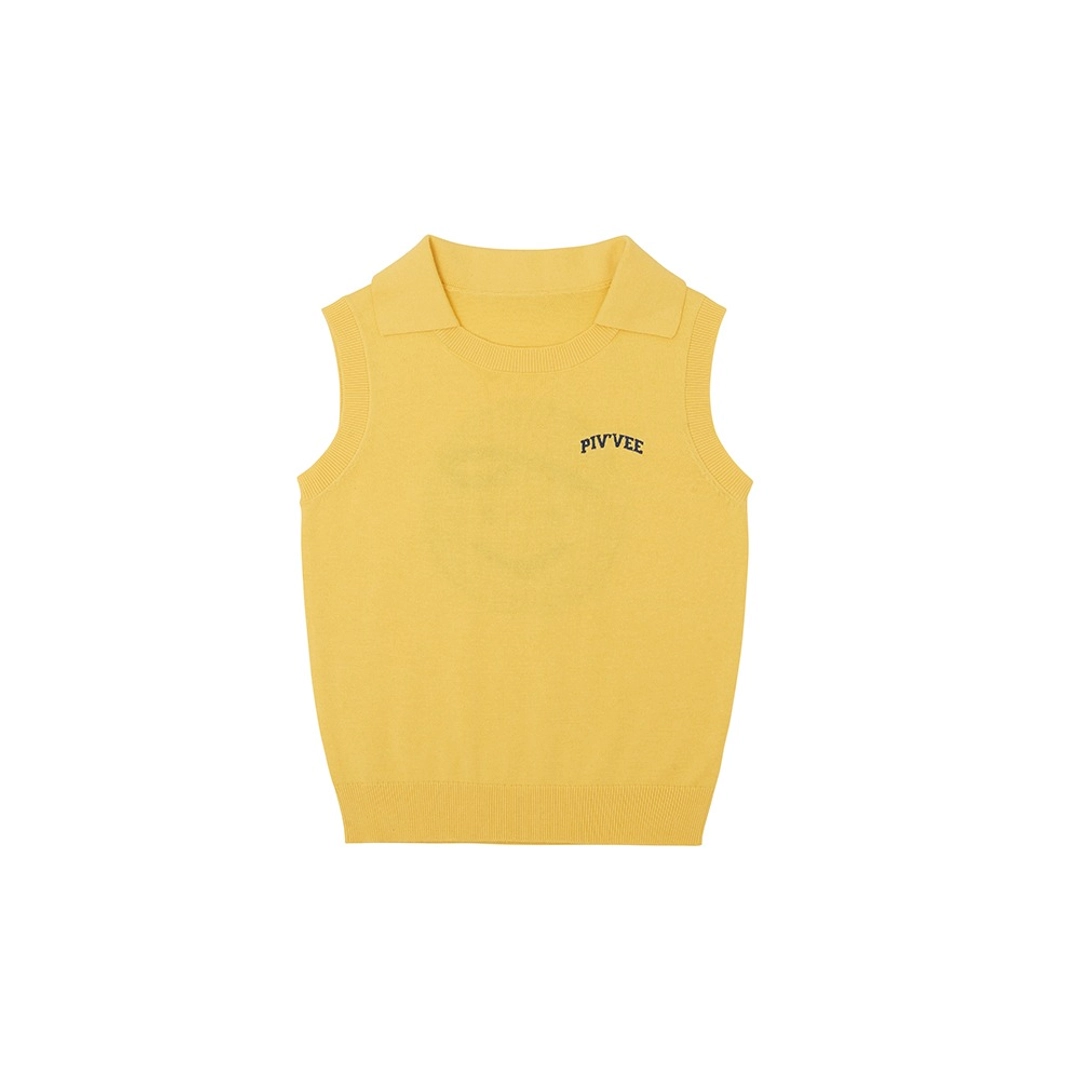 피브비 Giant Smiley Sleeveless Knit Top (sunny yellow) 상품 이미지 1