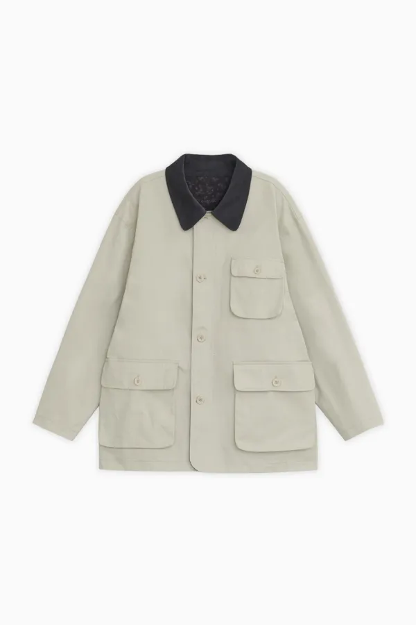 REVERSIBLE FLORAL COTTON JACKET, BEIGE