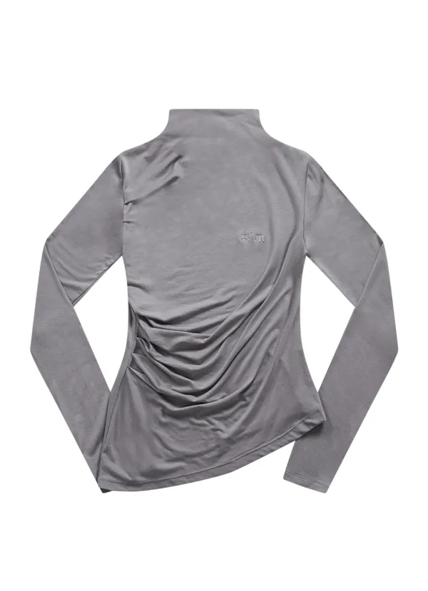 VEIL HIGH-NECK TEE / LAVENDER
