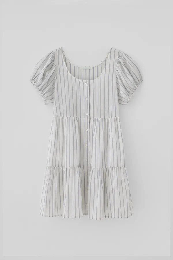 (1st re-stock) T/T Bri puff one-piece (stripe)