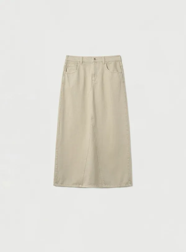 [2ND] WASHED DENIM LONG SKIRT