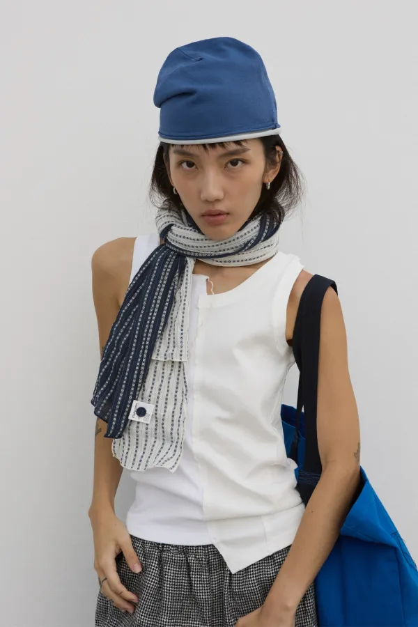 ASYMMETRIC PANEL SLEEVELESS TOP WHITE
