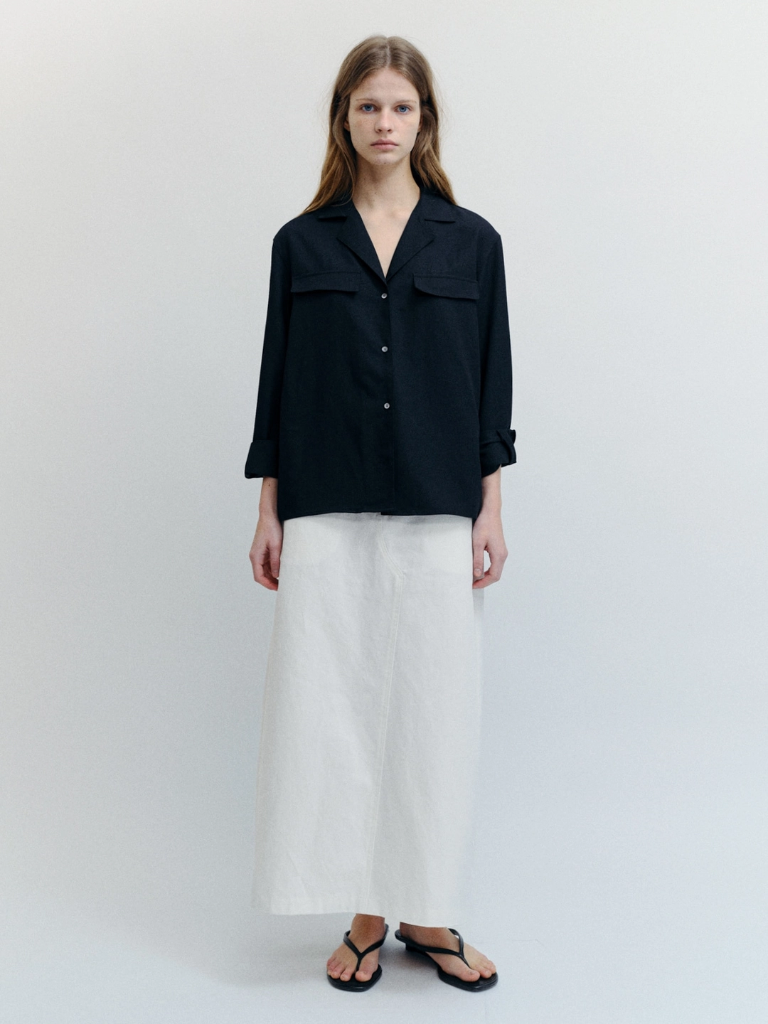 톨로 Open Collar Flap Shirt(Dark Navy) 상품 이미지 1