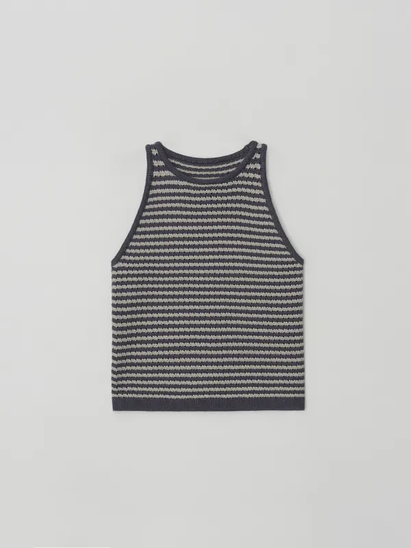 wave knit top (blue mix)