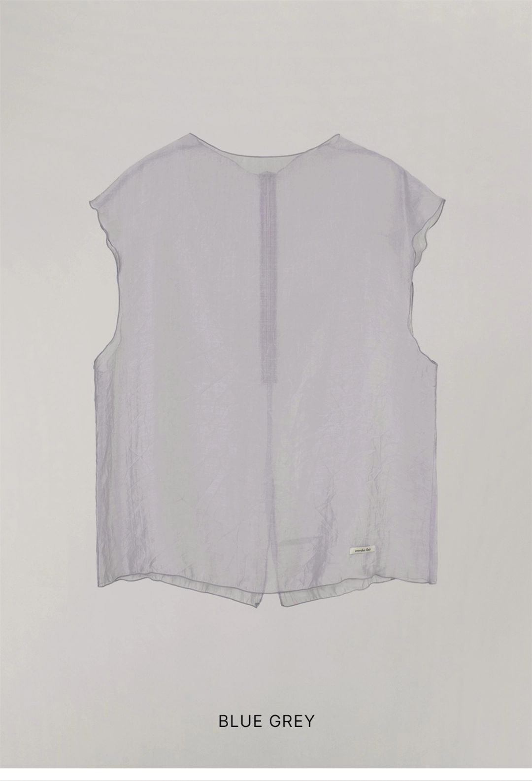 오버듀플레어 SHEER SLEEVELESS BLOUSE_BLUE GREY 상품 이미지 3