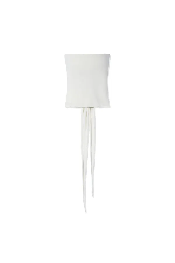 REFINED WRAP TUBE TOP [IVORY]