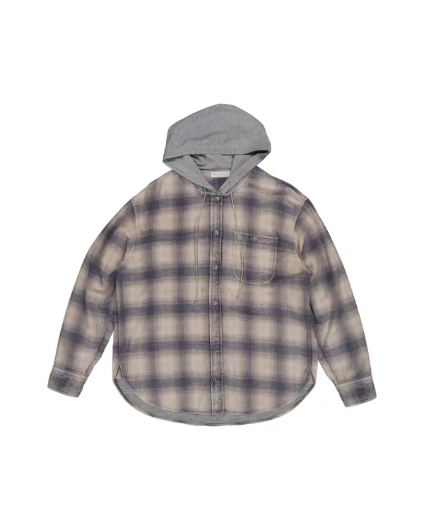 dylan hooded check shirt (blue)