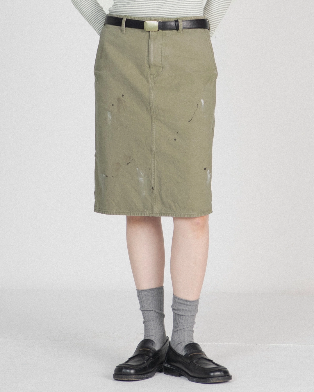 브라운야드 W Painted Skirt, Khaki 상품 이미지 2