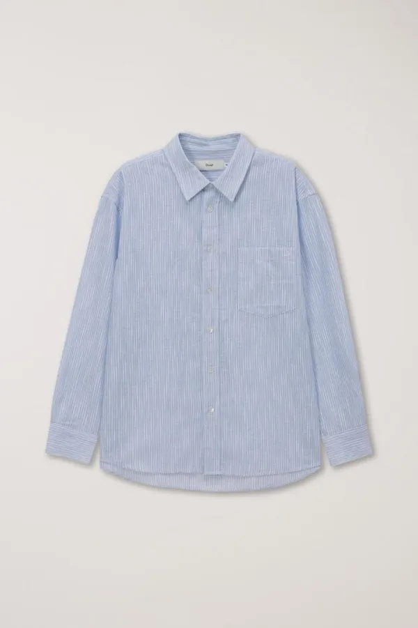 UNISEX CLASSIC OVERSHIRT BLUE EMBO STRIPE