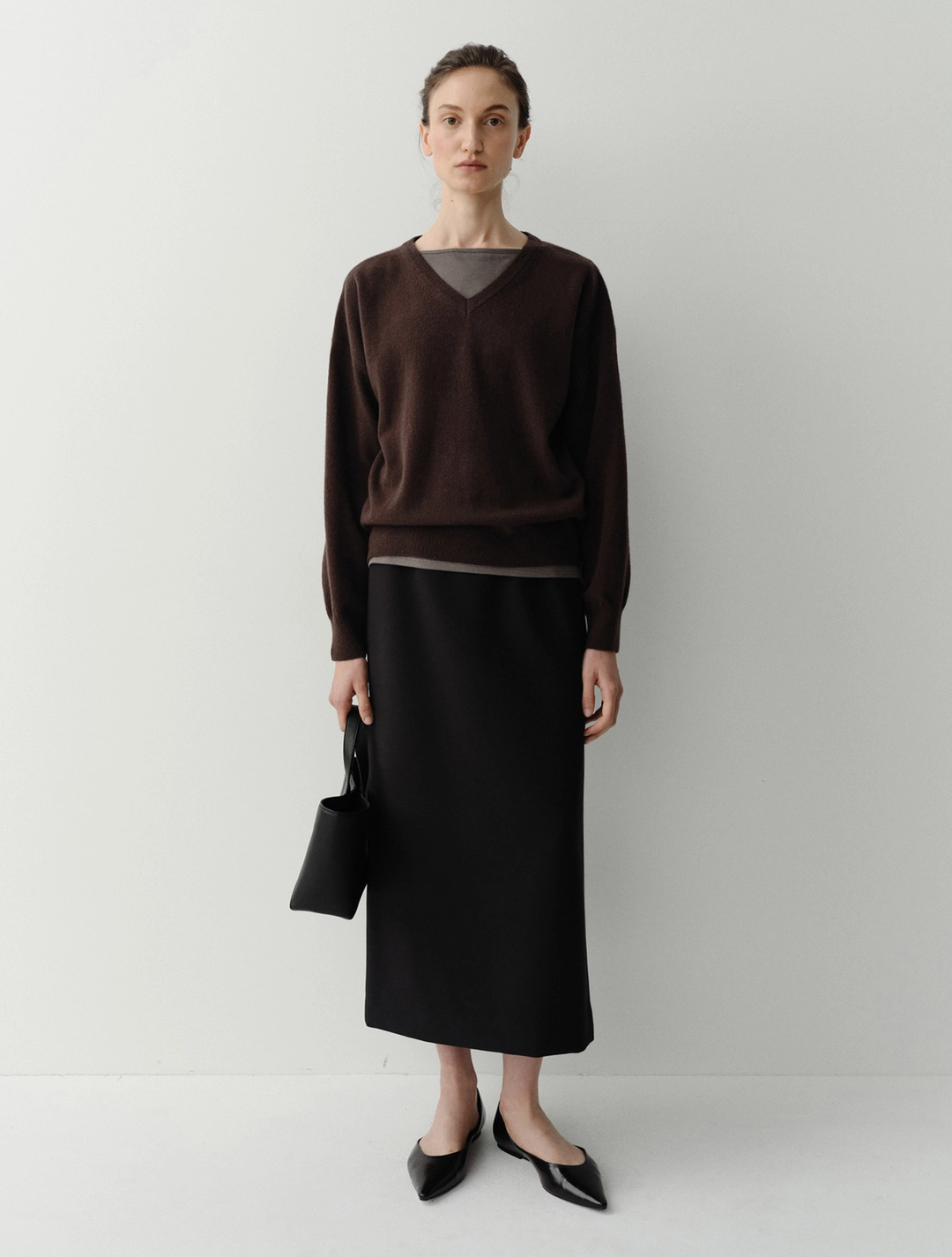 이아 FW Maxi Slit Skirt (Black) 상품 이미지 3