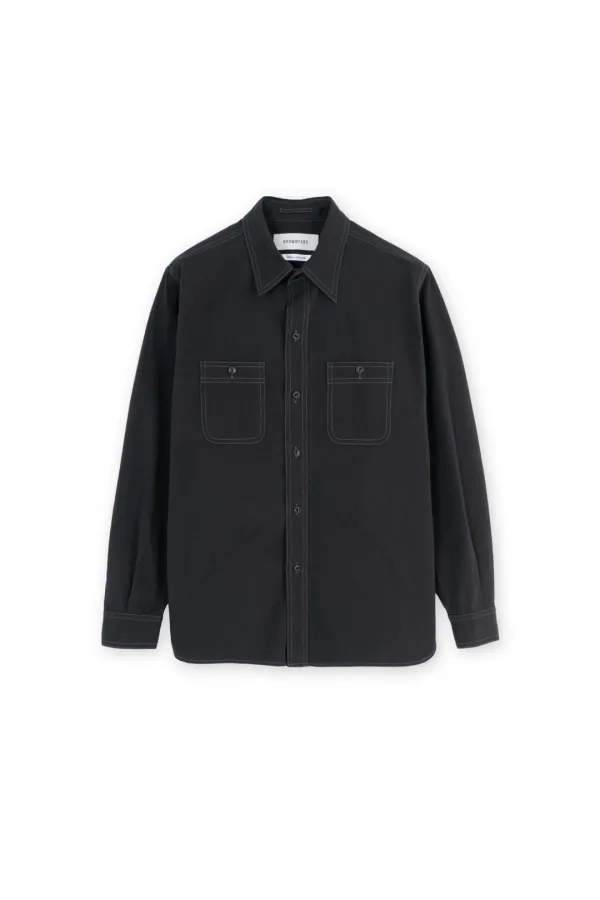 25SS W Washed Work Shirt, Black