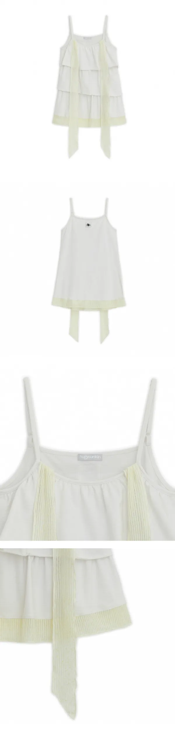 Tiered scarf sleeveless (White)