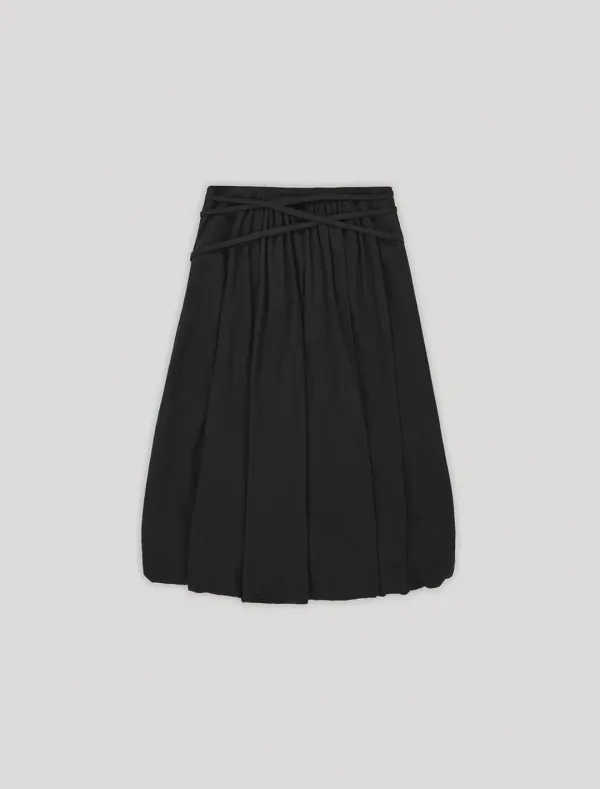 [2nd REORDER]  STRAP BALLOON SKIRT [BLACK]