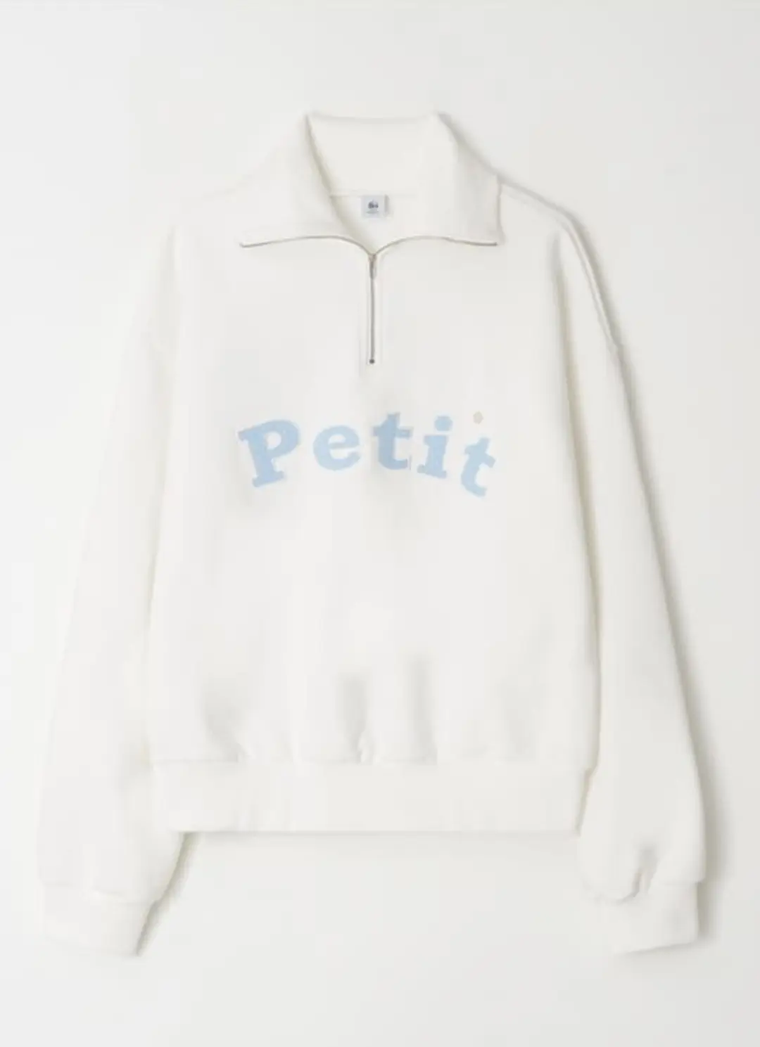 론론 STAR BUTTON PETIT APPLIQUE HALF ZIP UP SWEATSHIRTS WHITE 상품 이미지 3
