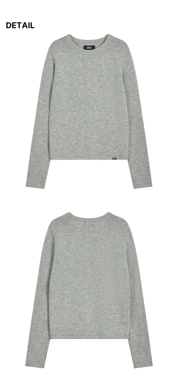 (W) CLASSIC KNIT PULLOVER-MELANGE GRAY