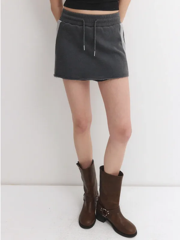 AVA SWEAT PANTSKIRT_CHARCOAL