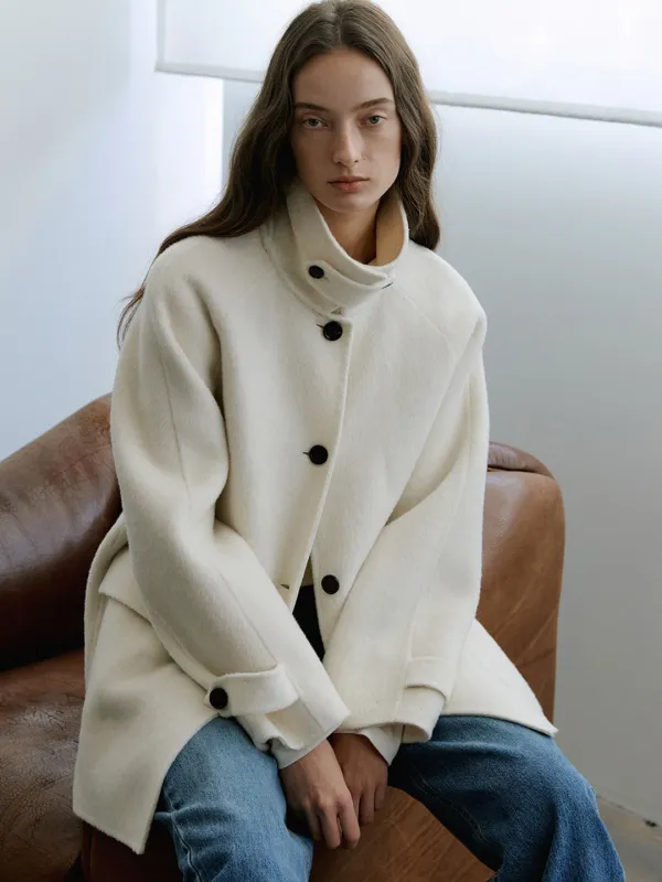 Detachable fur-collar handmade coat [KNFW08CT05]_Ivory
