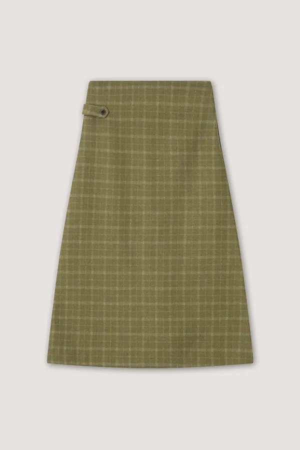 Carol Check Skirt - Olive